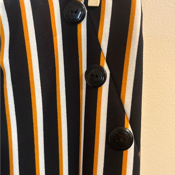 Vintage 90’s Park Avenue Black Orange and Cream Striped Pants Size Medium - Picture 1 of 6